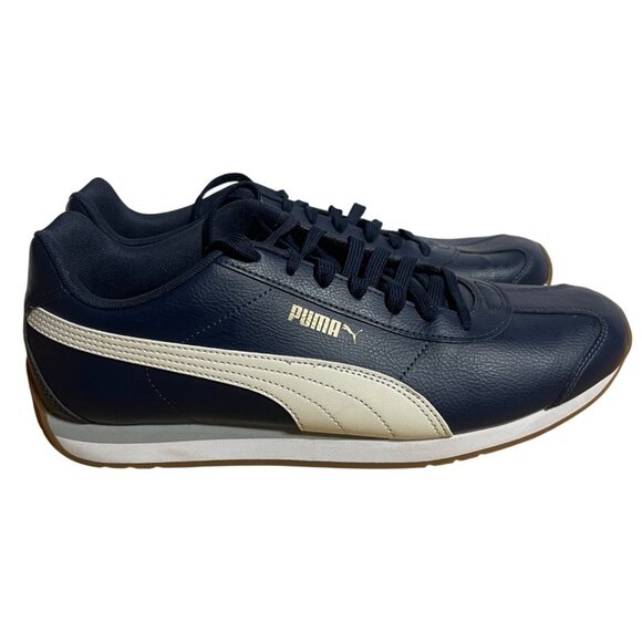 Puma Mens Turin3 Sneakers Navy Blue & White  US Sz 11 Lace-Up Casual Shoes - Picture 1 of 9